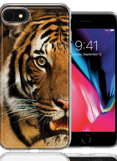 Apple iPhone 7/8/SE Tiger Face Design Double Layer Phone Case Cover