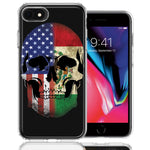 Apple iPhone 7/8/SE US Mexico Flag Skull Double Layer Phone Case Cover