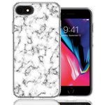 Apple iPhone 7/8/SE White Grey Marble Design Double Layer Phone Case Cover
