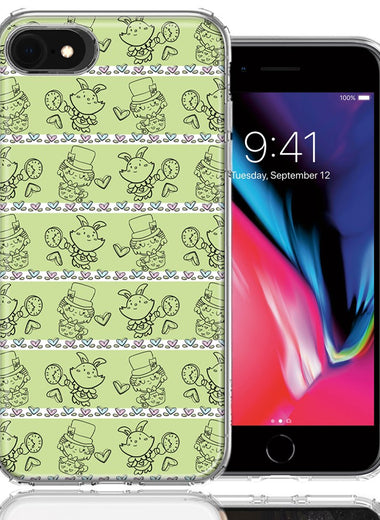 Apple iPhone 7/8/SE Wonderland Hatter Rabbit Design Double Layer Phone Case Cover