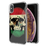 Apple iPhone XR Mexico Flag Skull Design Double Layer Phone Case Cover