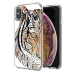 Apple iPhone XR Mosaic Tiger Face Design Double Layer Phone Case Cover