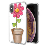 Apple iPhone XR Pink Daisy Design Double Layer Phone Case Cover