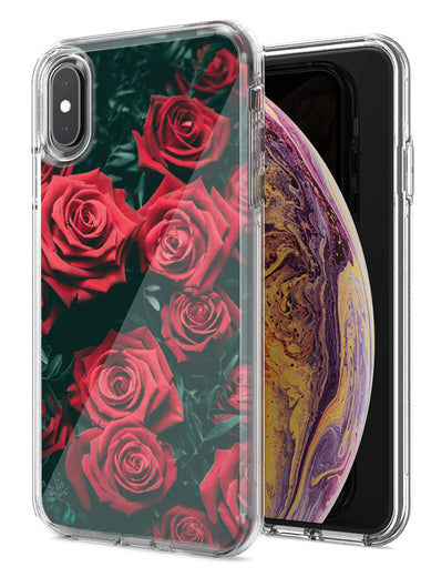 Apple iPhone XR Red Roses Design Double Layer Phone Case Cover