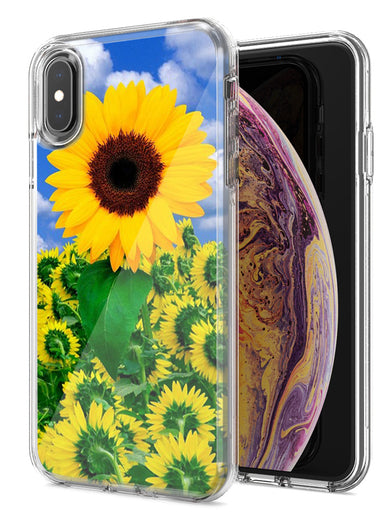 Apple iPhone XR Sunflowers Design Double Layer Phone Case Cover
