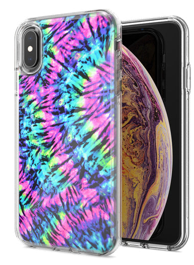 Apple iPhone XR Hippie Tie Dye Design Double Layer Phone Case Cover