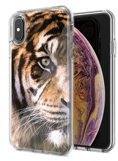 Apple iPhone XR Tiger Face 2 Design Double Layer Phone Case Cover