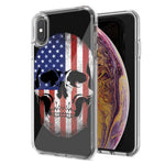 Apple iPhone XR US Flag Skull Double Layer Phone Case Cover