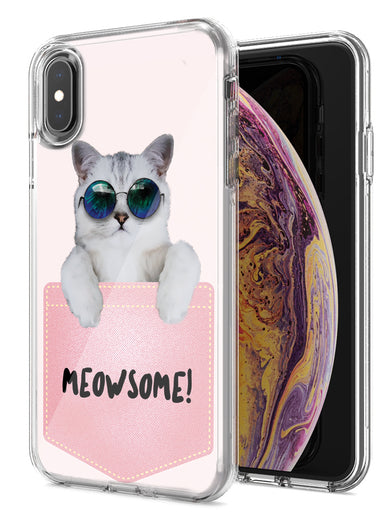Apple iPhone XR Meowsome Cat Design Double Layer Phone Case Cover