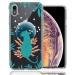 Apple iPhone XR Moon Green Jaguar Design Double Layer Phone Case Cover