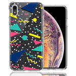 Apple iPhone XR 90's Swag Shapes Design Double Layer Phone Case Cover