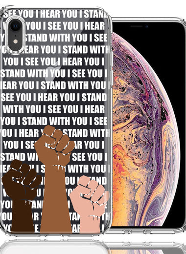 Apple iPhone XR BLM Equality Stand With You Double Layer Phone Case Cover