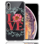 Apple iPhone XR Love Like Jesus Flower Text Christian Double Layer Phone Case Cover