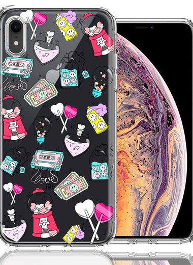Apple iPhone XR Valentine's Day Candy Feels like Love Hearts Double Layer Phone Case Cover