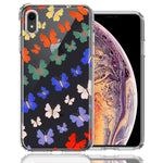 Apple iPhone XR Colorful Butterflies Design Double Layer Phone Case Cover