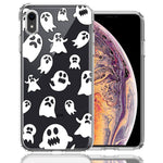 Apple iPhone XR Halloween Spooky Ghost Design Double Layer Phone Case Cover