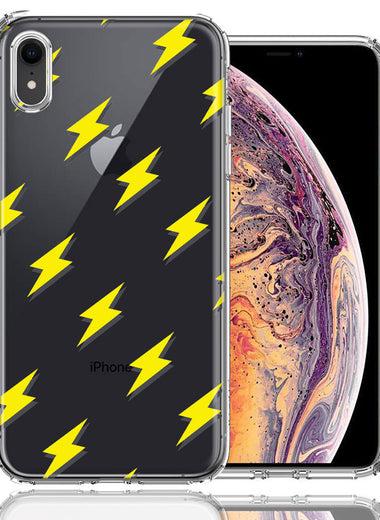 Apple iPhone XR Electric Lightning Bolts Design Double Layer Phone Case Cover