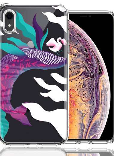 Apple iPhone XR Mystic Floral Whale Design Double Layer Phone Case Cover