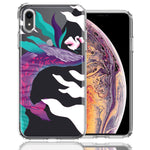 Apple iPhone XR Mystic Floral Whale Design Double Layer Phone Case Cover