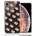 Apple iPhone XR Polka Dot Peaches Design Double Layer Phone Case Cover