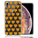 Apple iPhone XR Pizza Hearts Polka dots Design Double Layer Phone Case Cover