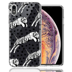 Apple iPhone XR Tiger Polkadots Design Double Layer Phone Case Cover