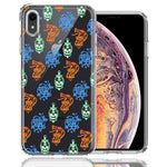 Apple iPhone XR Snakes Skulls Roses Design Double Layer Phone Case Cover