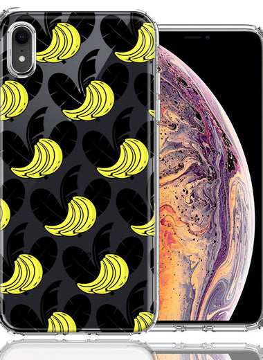 Apple iPhone XR Tropical Bananas Design Double Layer Phone Case Cover
