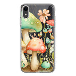 Apple iPhone XR Fairytale Watercolor Mushrooms Pastel Spring Flowers Floral Hybrid Protective Phone Case Cover