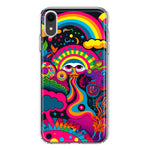 Apple iPhone XR Psychedelic Trippy Hippie Night Walk Hybrid Protective Phone Case Cover