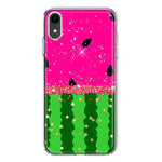 Apple iPhone XR Summer Watermelon Sugar Vacation Tropical Fruit Pink Green Hybrid Protective Phone Case Cover