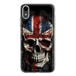 Apple iPhone XR British UK Flag Skull Hybrid Protective Phone Case Cover