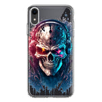 Apple iPhone XR Cyberpunk Machine Headphones Skull Double Layer Phone Case Cover