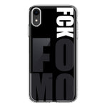 Apple iPhone XR Black Clear Funny Text Quote Fckfomo Hybrid Protective Phone Case Cover