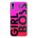 Apple iPhone XR Pink Clear Funny Text Quote Girl Boss Hybrid Protective Phone Case Cover