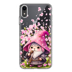 Apple iPhone XR Cute Pink Cherry Blossom Gnome Spring Floral Flowers Double Layer Phone Case Cover