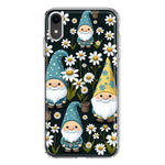 Apple iPhone XR Cute White Daisies Gnomes Flowers Floral Double Layer Phone Case Cover