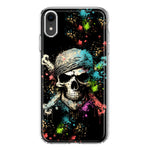 Apple iPhone XR Fantasy Paint Splash Pirate Skull Hybrid Protective Phone Case Cover