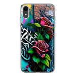 Apple iPhone XR Red Roses Graffiti Painting Art Hybrid Protective Phone Case Cover