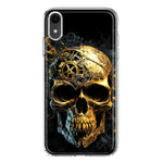 Apple iPhone XR Steampunk Skull Science Fiction Machinery Double Layer Phone Case Cover