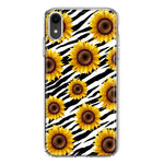 Apple iPhone XR White Zebra Sunflowers Polkadots Double Layer Phone Case Cover