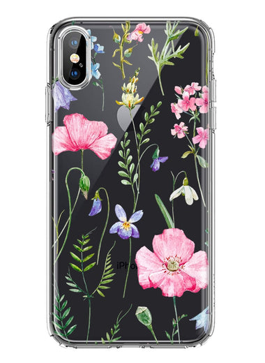 Apple iPhone XS Spring Pastel Wild Flowers Summer Classy Elegant Beautiful Hybrid Protective Phone Case Cover
