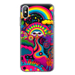 Apple iPhone XS/X Psychedelic Trippy Hippie Night Walk Hybrid Protective Phone Case Cover
