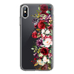 Apple iPhone XS Red Summer Watercolor Floral Bouquets Ruby Flowers Hybrid Protective Phone Case Cover