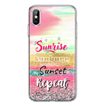 Apple iPhone Xs Max Summer Brush Strokes Sunrise Sunburn Sunset Repeat Hybrid Protective Phone Case Cover