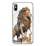 Apple iPhone XS Max Ancient Lion Sculpture Hybrid Protective Phone Case Cover