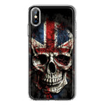 Apple iPhone XS British UK Flag Skull Hybrid Protective Phone Case Cover