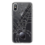 Apple iPhone XS Creepy Black Spider Web Halloween Horror Spooky Hybrid Protective Phone Case Cover