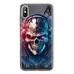 Apple iPhone XS/X Cyberpunk Machine Headphones Skull Double Layer Phone Case Cover