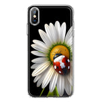 Apple iPhone XS/X Cute White Daisy Red Ladybug Double Layer Phone Case Cover